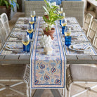 Paisley Vine Blues & Paprika Table Runner - Pomegranate