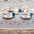 Paisley Vine Blues & Paprika Tablecloth - Pomegranate