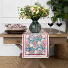Paisley Vine Teal & Cranberry Table Runner - Pomegranate