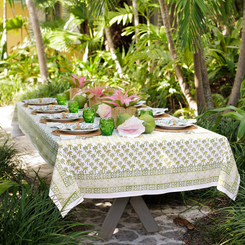 Palm Tree Green Tablecloth — 55x55