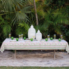 Palms & Pagodas Tablecloth - Pomegranate