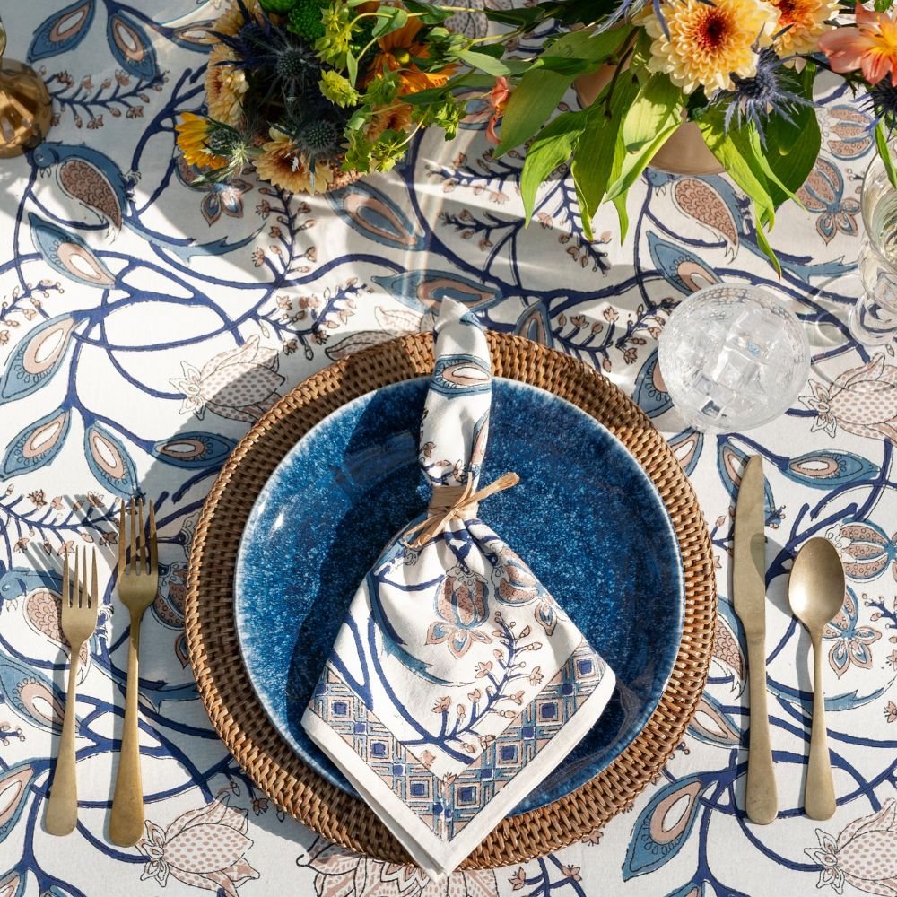 Pomegranate Peacock & Poms Napkin - Thumbnail 5
