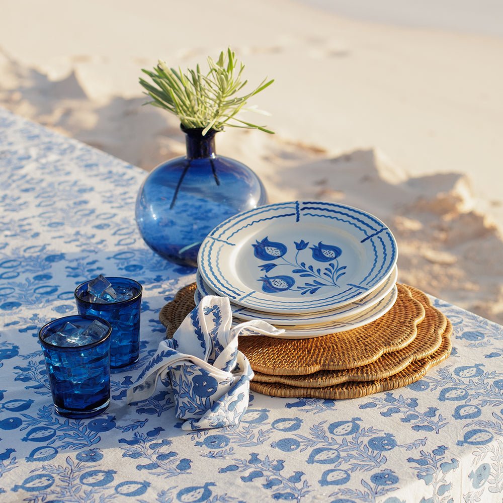 Pomegranate Trio Sketch Cobalt Blue Salad Plates
