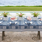 Pom Buti Patchwork Blue Tablecloth - Pomegranate