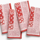 Pom Buti Patchwork Red Napkin | Set of 4 - Pomegranate