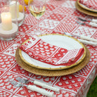 Pom Buti Patchwork Red Napkin | Set of 4 - Pomegranate