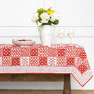 Pom Buti Patchwork Red Tablecloth - Pomegranate