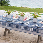 Pom Buti Patchwork Blue Tablecloth - Pomegranate