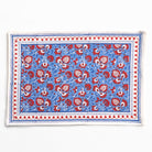 Pom Fan Flower Blue & Red Placemat | Set of 4 - Pomegranate