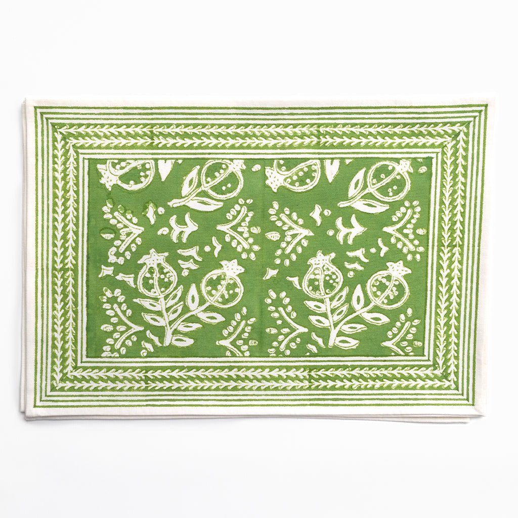Pomegranate Green Placemat | Set of 4 - Pomegranate