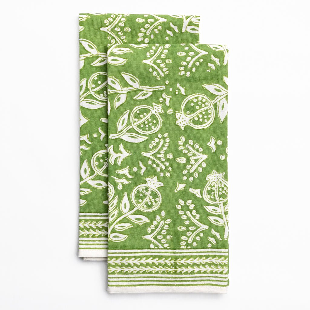 Pomegranate Green Tea Towels - Pomegranate
