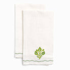 Pomegranate Trio Green Linen Tea Towels - Pomegranate