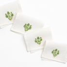 Pomegranate Trio Green Linen Cocktail Napkin | Set of 4 - Pomegranate