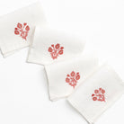 Pomegranate Trio Rose Linen Cocktail Napkin | Set of 4 - Pomegranate