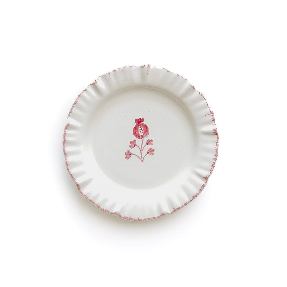 Pomegranate Ruffled Rose Appetizer Plate - Thumbnail 2