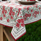 Run For The Roses 151 Equestrian Hand Block Printed Floral Tablecloth