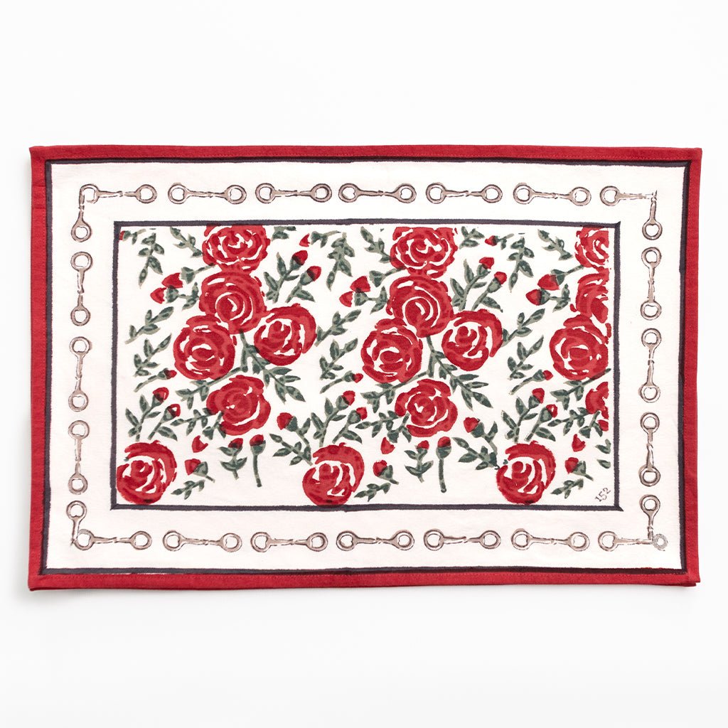 Run for the Roses 152 Placemat | Set of 4 - Pomegranate