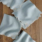 Scalloped Buti Slate Blue & Cream Napkin | Set of 4 - Pomegranate