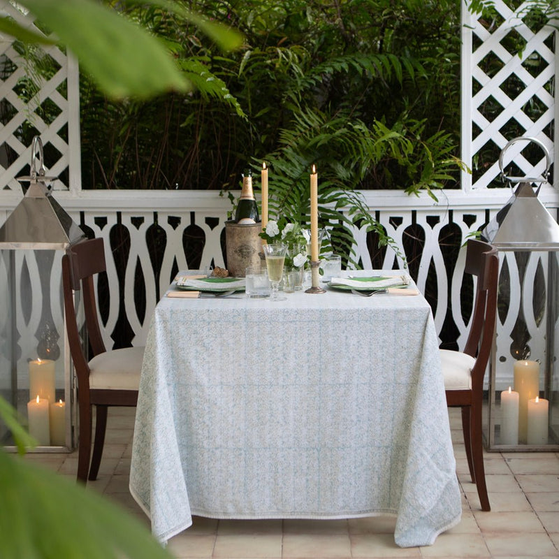 India Hicks Home Seashell Seafoam Tablecloth — 55x55