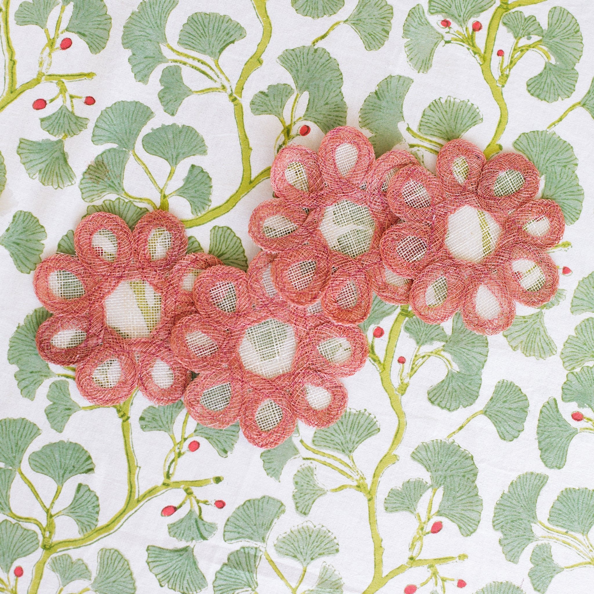 Terracotta Woven Doodles Coaster | Set of 4 – Pomegranate