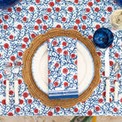 Stephanie Red & Blue Napkin | Set of 4 - Pomegranate