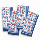 Stephanie Red & Blue Napkin | Set of 4 - Pomegranate