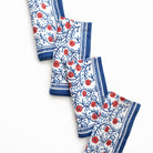 Stephanie Red & Blue Napkin | Set of 4 - Pomegranate
