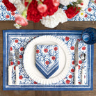 Stephanie Red & Blue Placemat | Set of 4 - Pomegranate