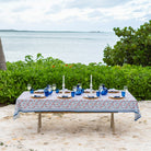 Stephanie Red & Blue Tablecloth - Pomegranate
