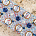 Stephanie Red & Blue Tablecloth - Pomegranate