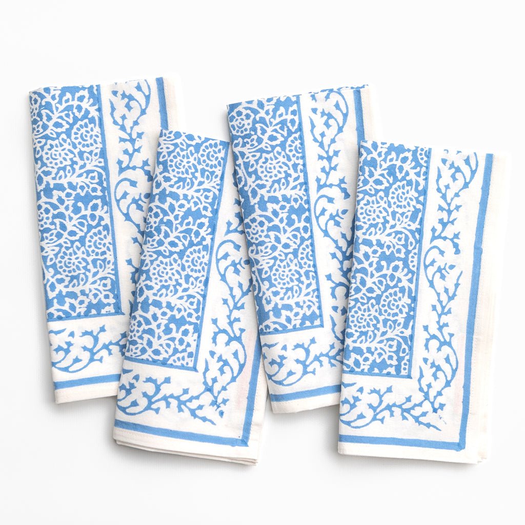 Tapestry Sky Blue Napkin | Set of 4 - Pomegranate