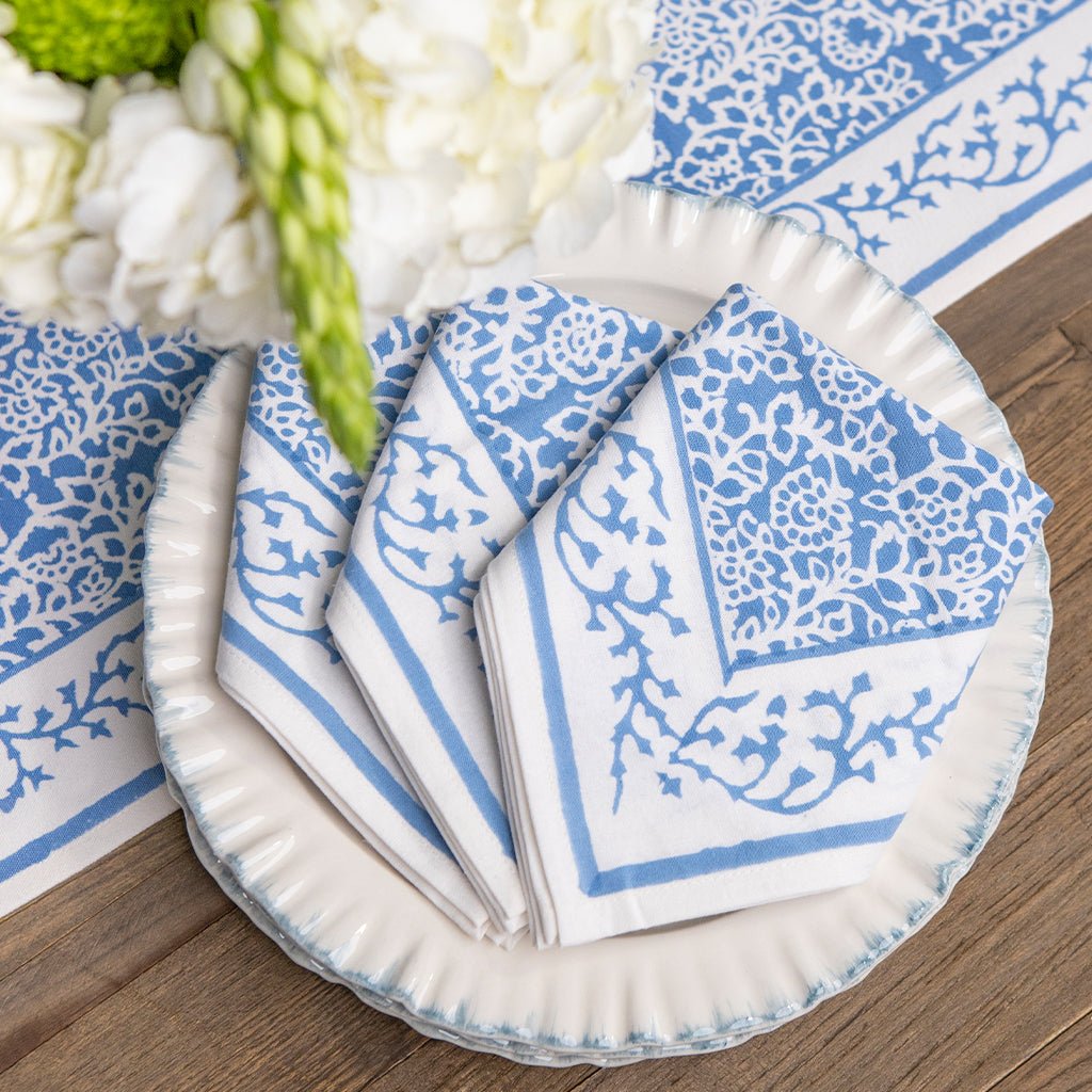 Tapestry Sky Blue Napkin | Set of 4 - Pomegranate