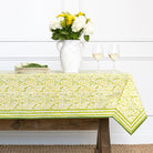 Wild Primrose Yellow & Green Tablecloth - Pomegranate