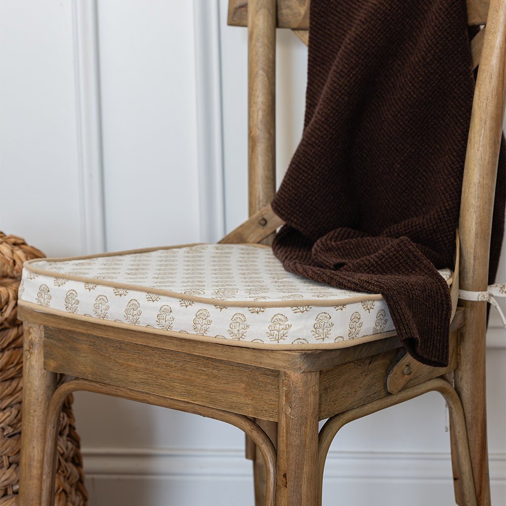 Anika Beige Seat Cushion | Set of 2 - Pomegranate