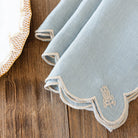 Scalloped Buti Slate Blue & Cream Napkin | Set of 4 - Pomegranate
