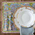 Cactus Flower Teal & Green Placemat | Set of 4 - Pomegranate