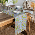 Cactus Flower Teal & Green Table Runner - Pomegranate
