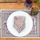 Climbing Dahlia Rosewood & Sage Napkin | Set of 4 - Pomegranate