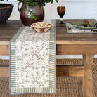 Floral & Berries Sage & Taupe Table Runner - Pomegranate