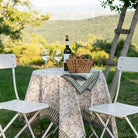 Floral & Berries Sage & Taupe Tablecloth - Pomegranate