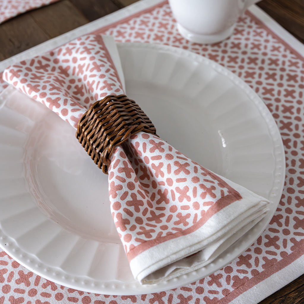 India Hicks Home Full Deck Coral Napkin | Set of 4 - Pomegranate