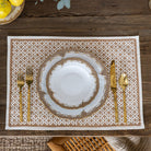 India Hicks Home Full Deck Dark Sand Placemat | Set of 4 - Pomegranate