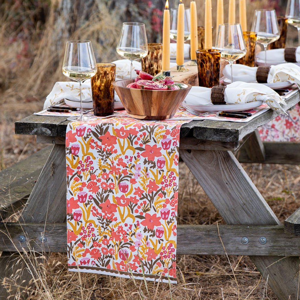 Garden Sunset Table Runner - Pomegranate