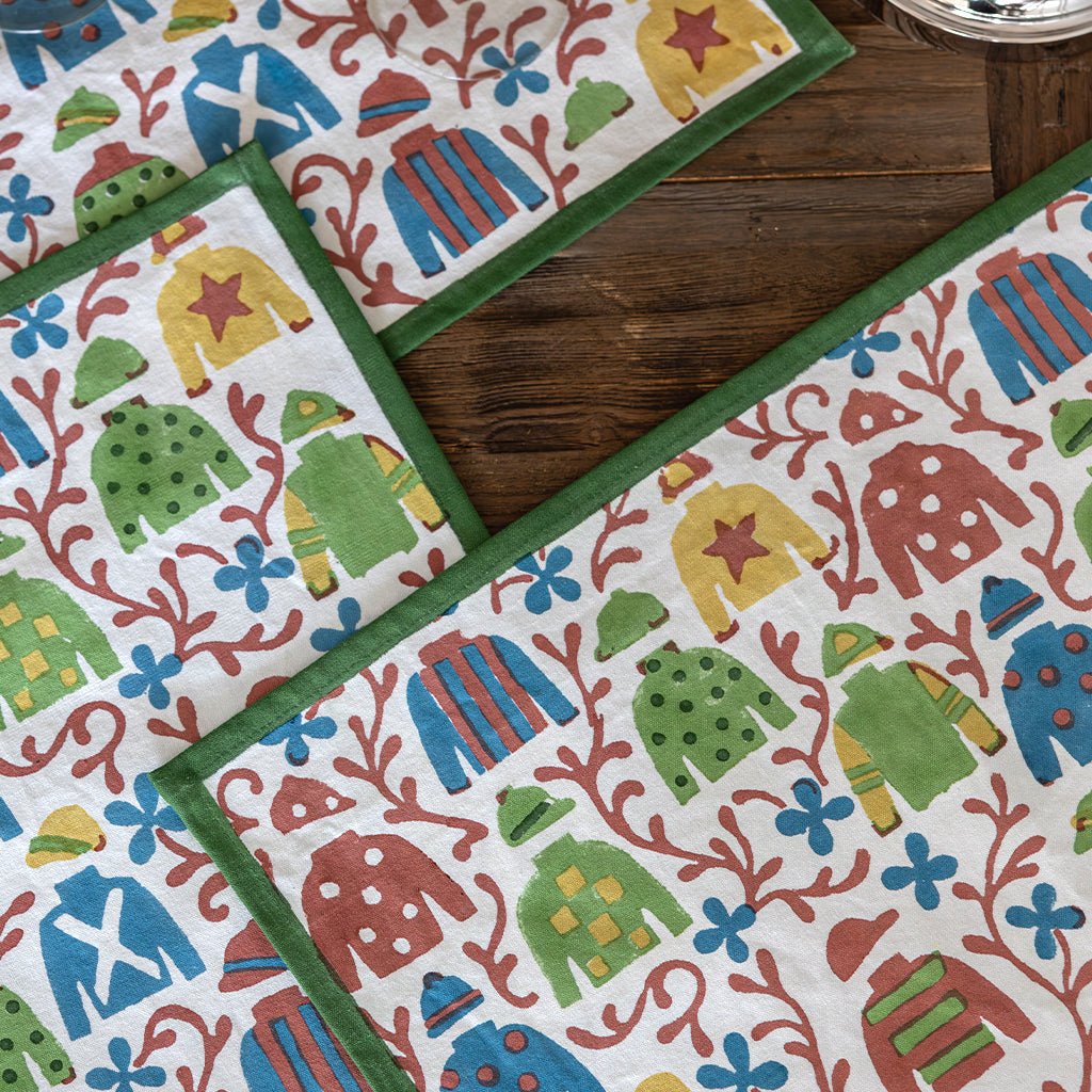 Jockey & Vine Placemat | Set of 4 - Pomegranate