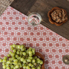 India Hicks Home Joker's Rosette Coral Table Runner - Pomegranate