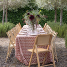 India Hicks Home Joker's Rosette Coral Tablecloth - Pomegranate