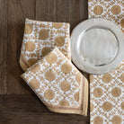 India Hicks Home Joker's Rosette Dark Sand Napkin | Set of 4 - Pomegranate