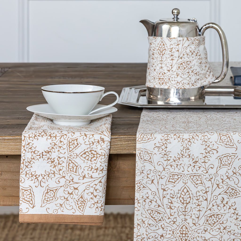 India Hicks Home King's Lace Dark Sand Napkin | Set of 4 - Pomegranate