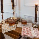 India Hicks Home Poker Face Dark Sand & Coral Mixed Set of 6 Cocktail Napkin | Set of 6 - Pomegranate