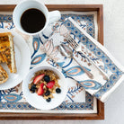 Peacock & Poms Blue Napkin | Set of 4 - Pomegranate